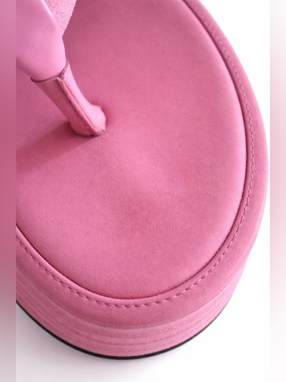 Fendi Platform Wedge Sandals Pink Suede 85mm Size 41 US 10 - Picture 8 of 16
